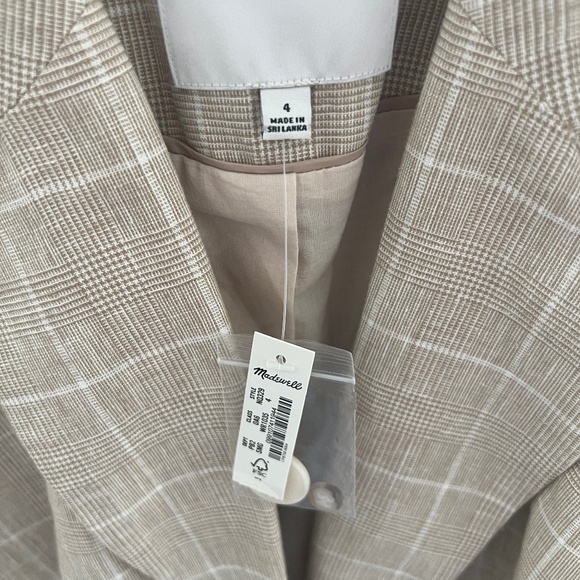 Madewell slim blazer plaid 4 - Picture 4 of 7